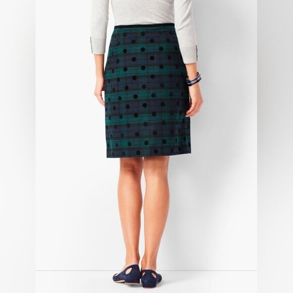 Black Watch velvet polka dot Plaid A-Line Skirt size s us 4 new no tag - Picture 2 of 8